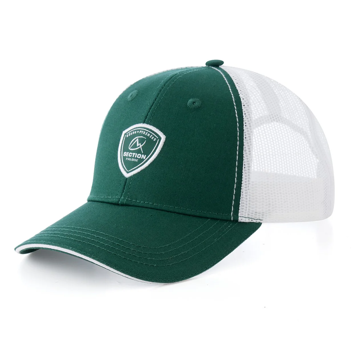 Casquette blason trucker verte